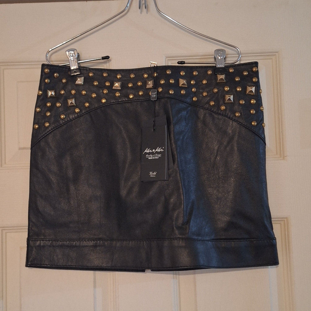 Kor@Kor Leather Mini Skirt
